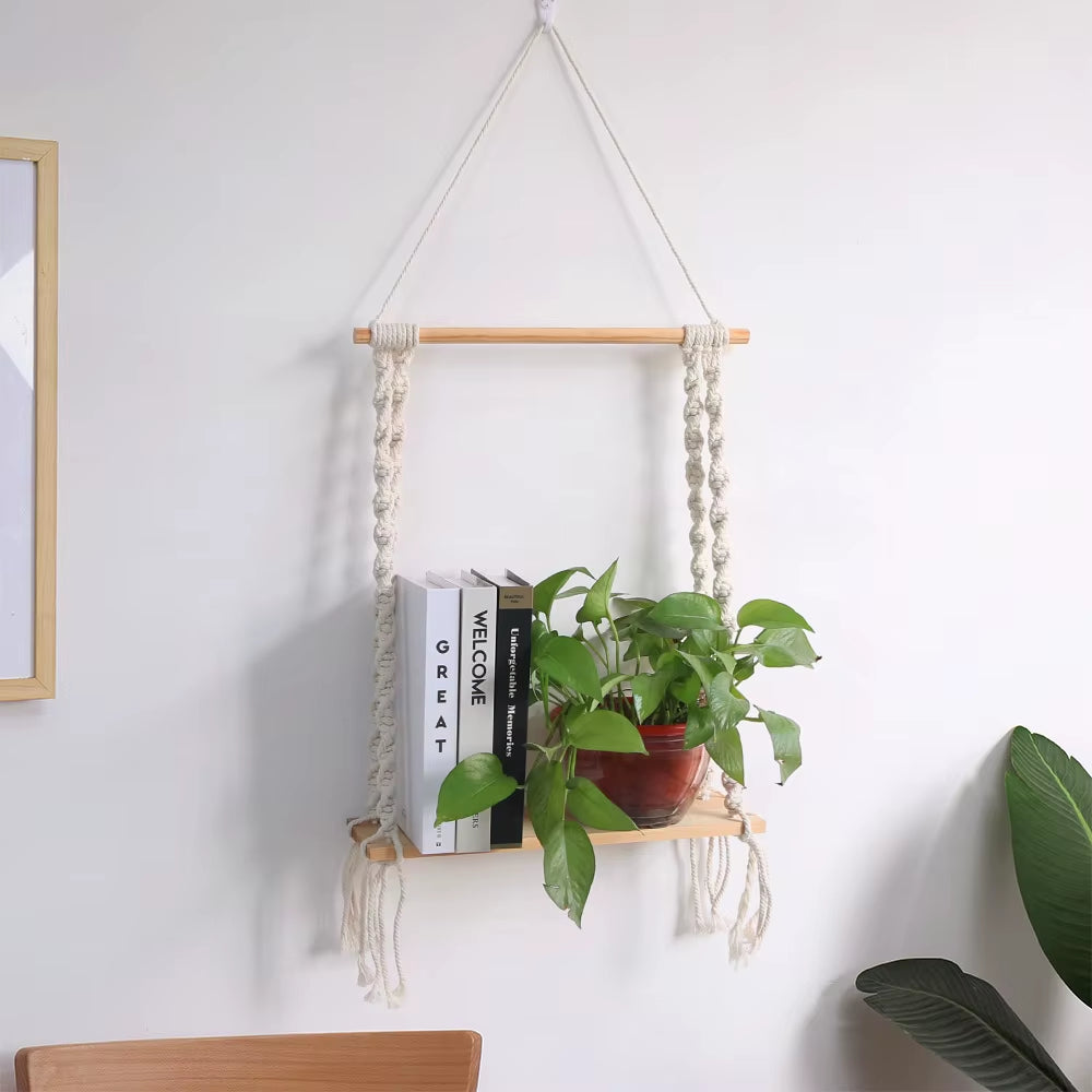 2025 New Bohemian Cotton Tapestries Hand-Woven Wall Hanging Multifunctional Foldable Storage for Family Apartment Plant Wall