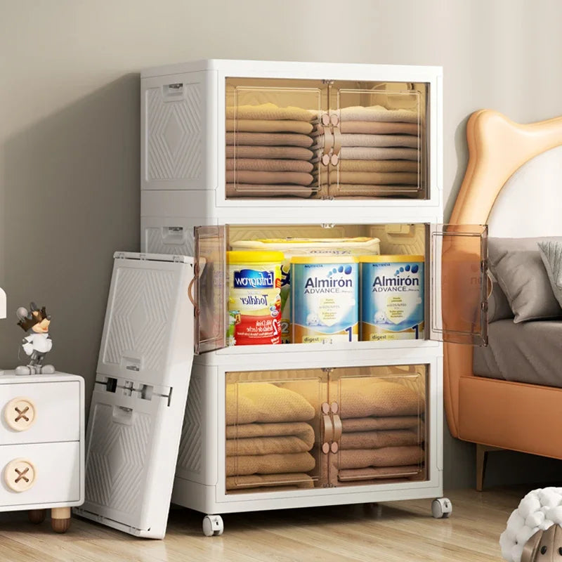 45 55 65 75Cm Foldable Multi-Layer Storage Box Locker Multifunctional Living Room Cabinets Furniture Storage Shelf Folding Box