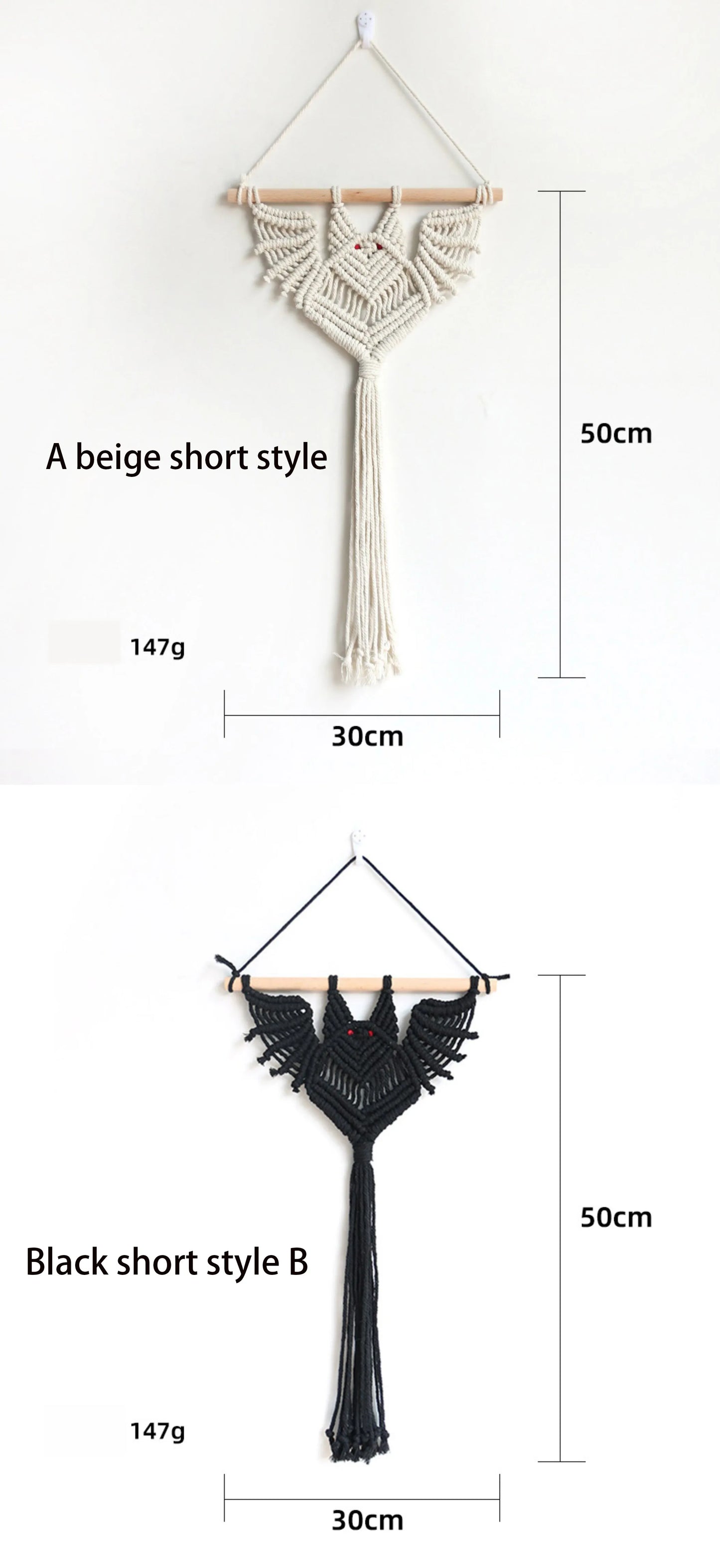 Customized Bohemian-Style Hand-Woven Bats Wall-Mounted Plants Creative Home Decoration for Bedroom and Apartment