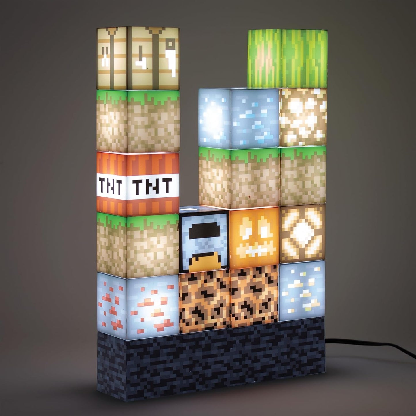 Minecraft Building Block Night Light – Officially Licensed LED Lamp for Boys’ Bedrooms, Gaming Decor & Gifts – Fun Minecraft Room Accessory