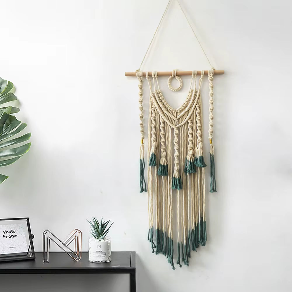 Bohemian Style Hand Woven Cotton Tapestry Luxury Bedroom Decorative Wall Hanging Art