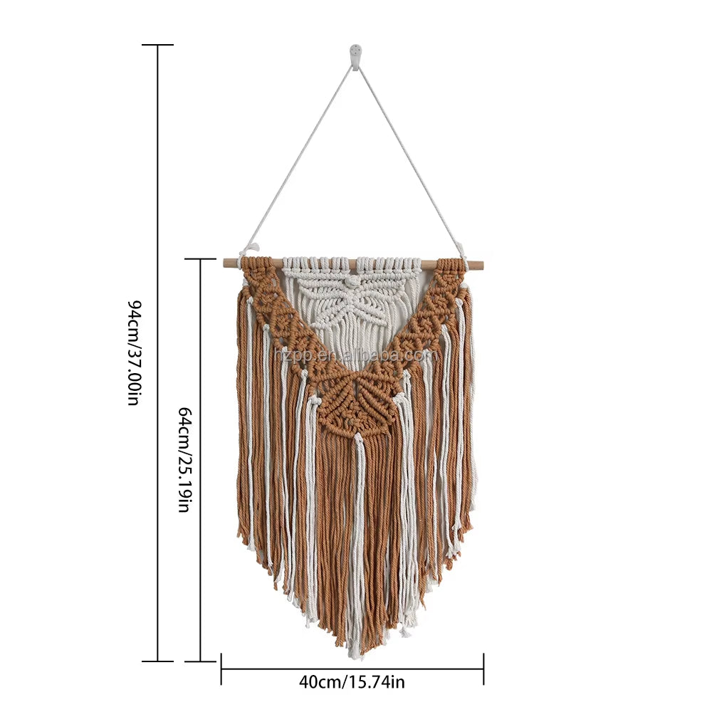 Handmade 2025 Cotton Rope Woven Tapestry Tassel Hot Selling Wall Hanging Art Decorative for Bedroom & Living Room Home Furniture