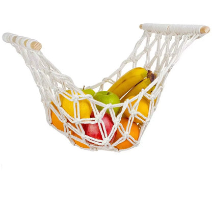 Hand-Woven Bohemian Style Cotton Fruit and Vegetable Storage Basket Wall-Mounted and Hanging under Cabinet