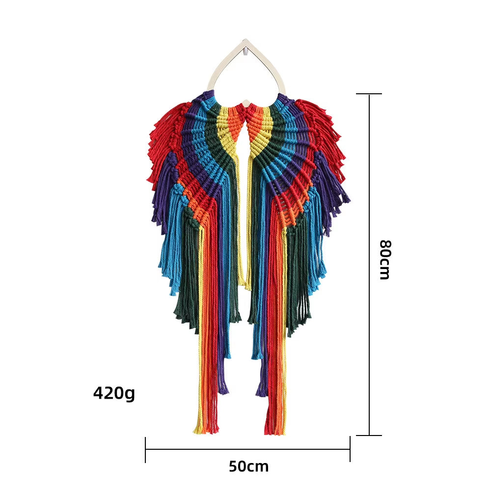 2025 Nordic Bohemian Rainbow Wing Wall Mounted Decoration Handcrafted Luxury for Bedroom Living Room Home Furniture Apartment
