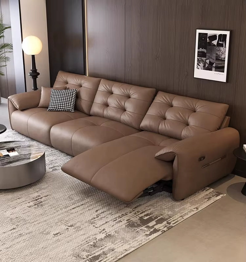 Living Room Leather Electric Lounge Chair Sofa, Extendable Electric Sofa, Segmented Electric Sofa Combination