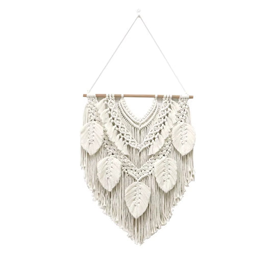 Hand-Woven Leaf Wall Hanging Simple Fashion for Home Office Apartment Outdoor or Hospital Decoration Background Tapestry