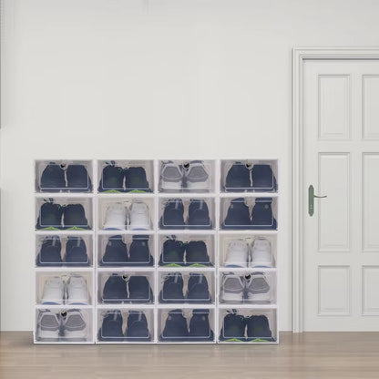 Simplicity 20Pcs Shoe Box Set Foldable Storage Plastic Kitchen Clear Home Organizer Rack Stack Bathroom Storage Box