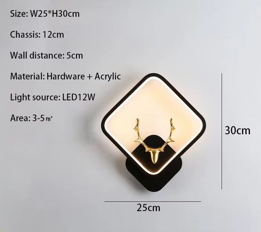 Indoor Luxury Design Decorative Home Modern LED Creative Wall Lamp Corridor Bedroom Bedside Wall Light