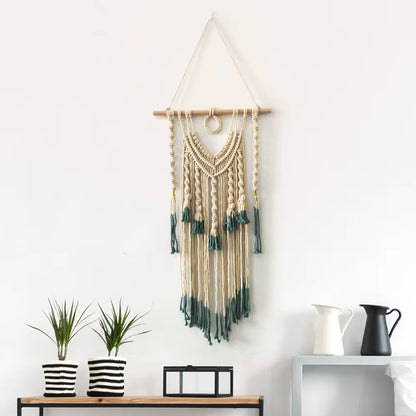 Bohemian Style Hand Woven Cotton Tapestry Luxury Bedroom Decorative Wall Hanging Art