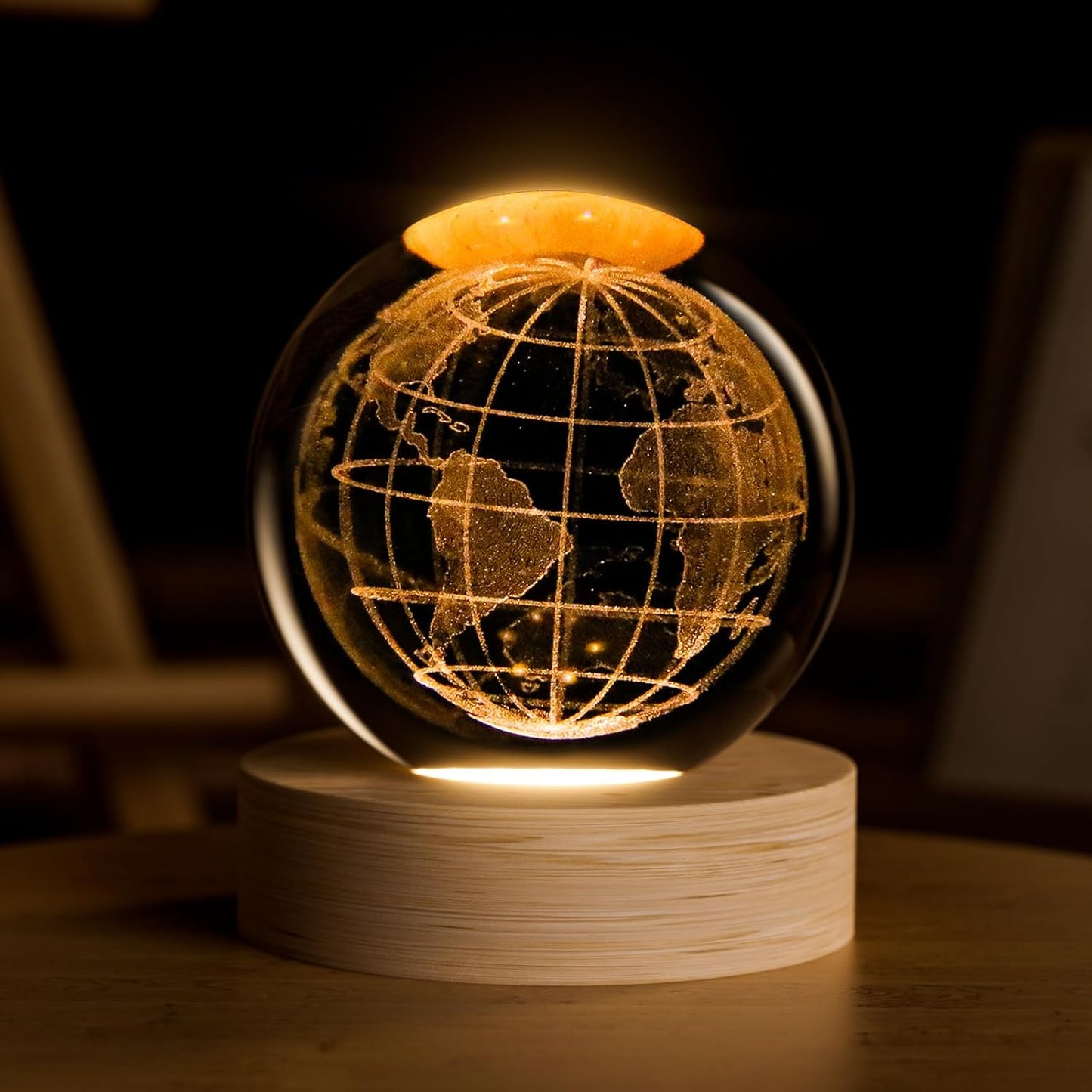 3D Solar System Crystal Ball, 2.4Inch Universe Gifts Decorative Quartz Glass Ball, Space Laser Engraved Model Astronomy Decor, Paperweight Physics Display Sculpture Home Decor Crafts for Friends
