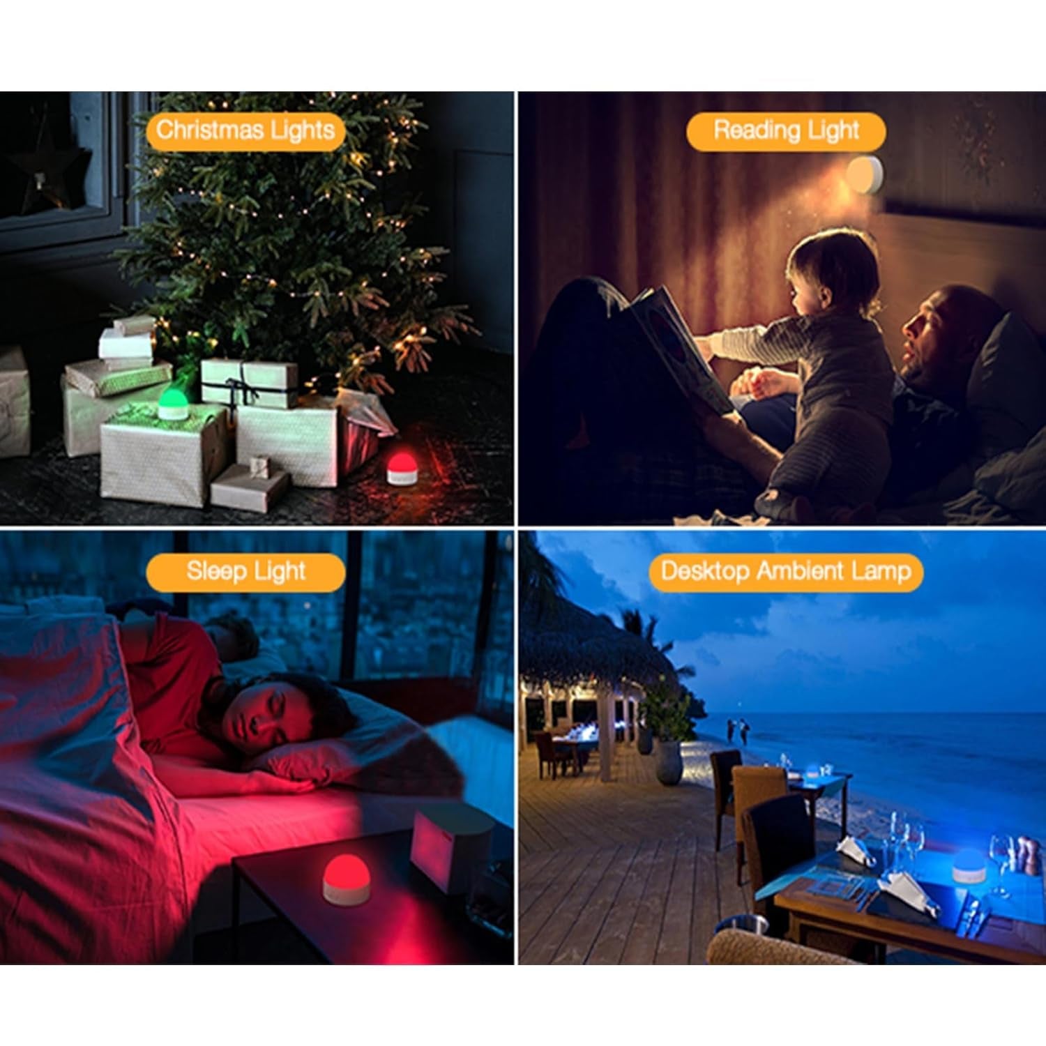 Portable Night Light, Dimmable 8 Color Lighting, 1800Mah Battery Rechargeable, Small LED Lamp for Nursery, Baby, Kids and Adults(1Pcs)