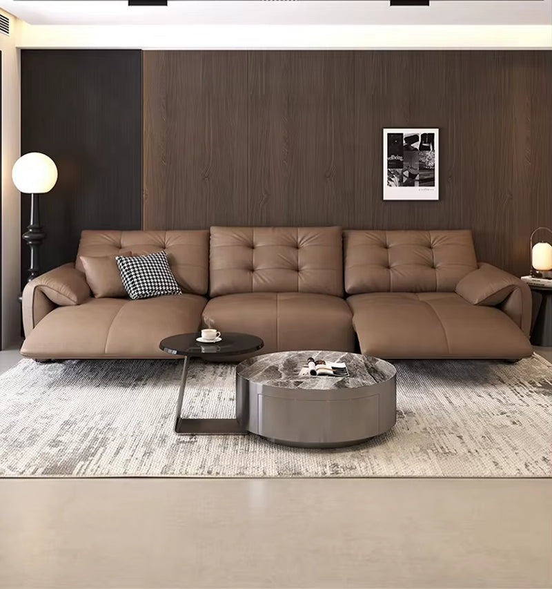 Living Room Leather Electric Lounge Chair Sofa, Extendable Electric Sofa, Segmented Electric Sofa Combination
