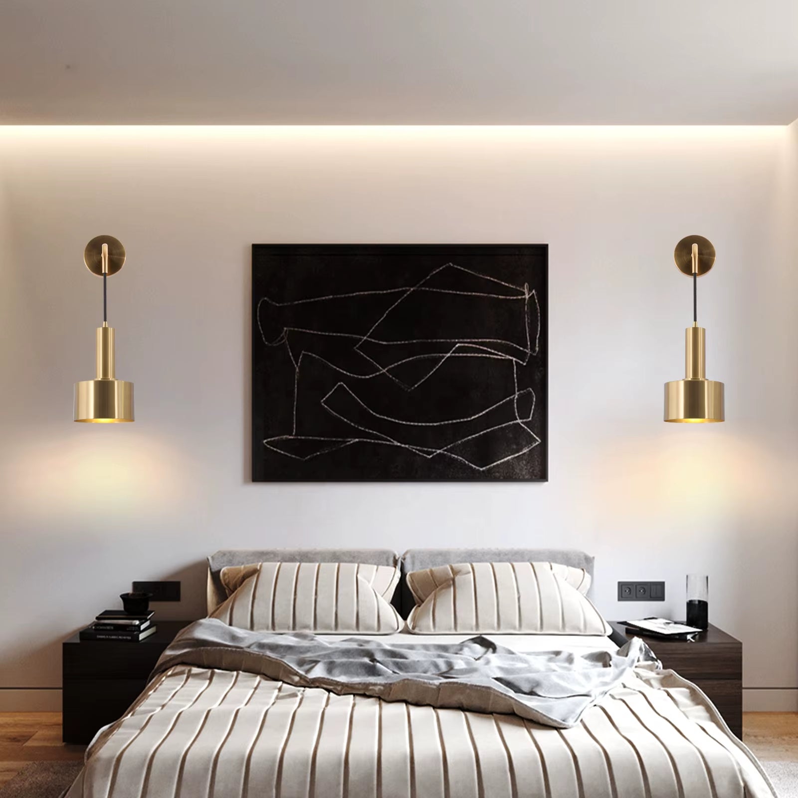 Nordic Minimalist Metal Indoor Bedroom Kitchen Waterproof E26 Wall Lamp