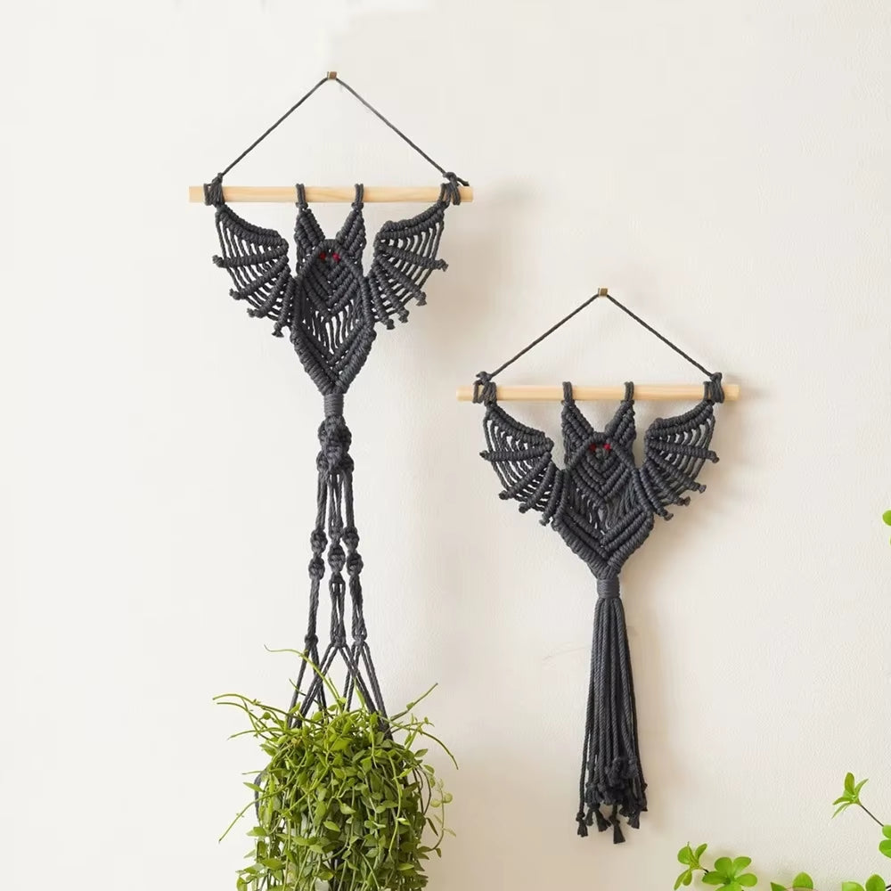 Customized Bohemian-Style Hand-Woven Bats Wall-Mounted Plants Creative Home Decoration for Bedroom and Apartment