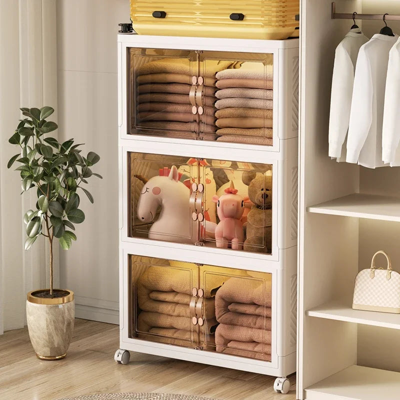 45 55 65 75Cm Foldable Multi-Layer Storage Box Locker Multifunctional Living Room Cabinets Furniture Storage Shelf Folding Box