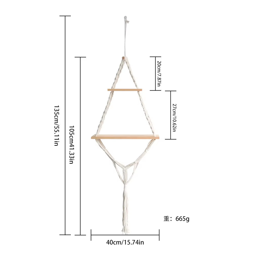 2025 New Bohemian Cotton Tapestries Hand-Woven Wall Hanging Multifunctional Foldable Storage for Family Apartment Plant Wall