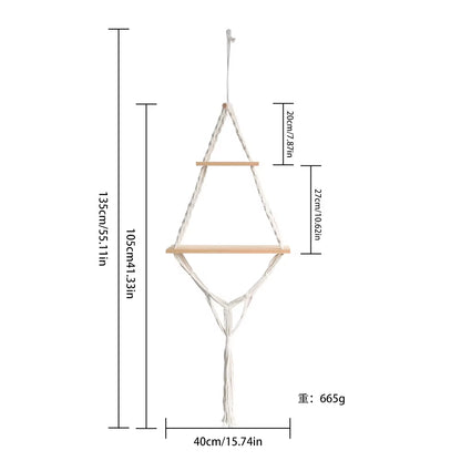 2025 New Bohemian Cotton Tapestries Hand-Woven Wall Hanging Multifunctional Foldable Storage for Family Apartment Plant Wall