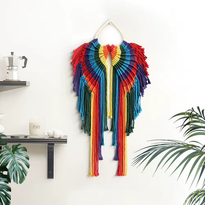 2025 Nordic Bohemian Rainbow Wing Wall Mounted Decoration Handcrafted Luxury for Bedroom Living Room Home Furniture Apartment