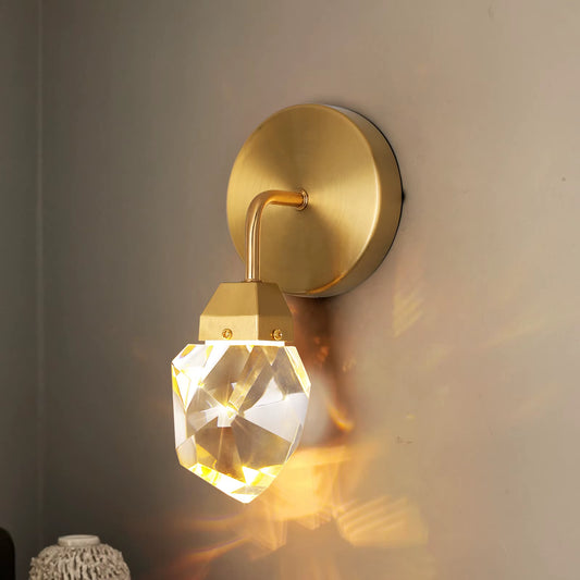Hot Selling Nodric Creative Modern Copper Led Crystal Wall Lamp for Home Kitchen Corridor