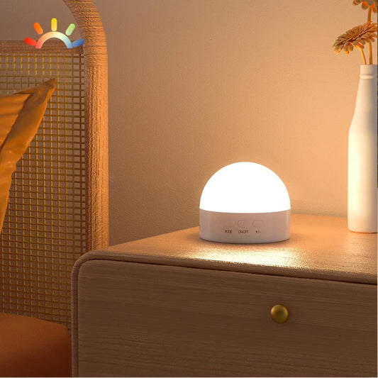 Portable Night Light, Dimmable 8 Color Lighting, 1800Mah Battery Rechargeable, Small LED Lamp for Nursery, Baby, Kids and Adults(1Pcs)