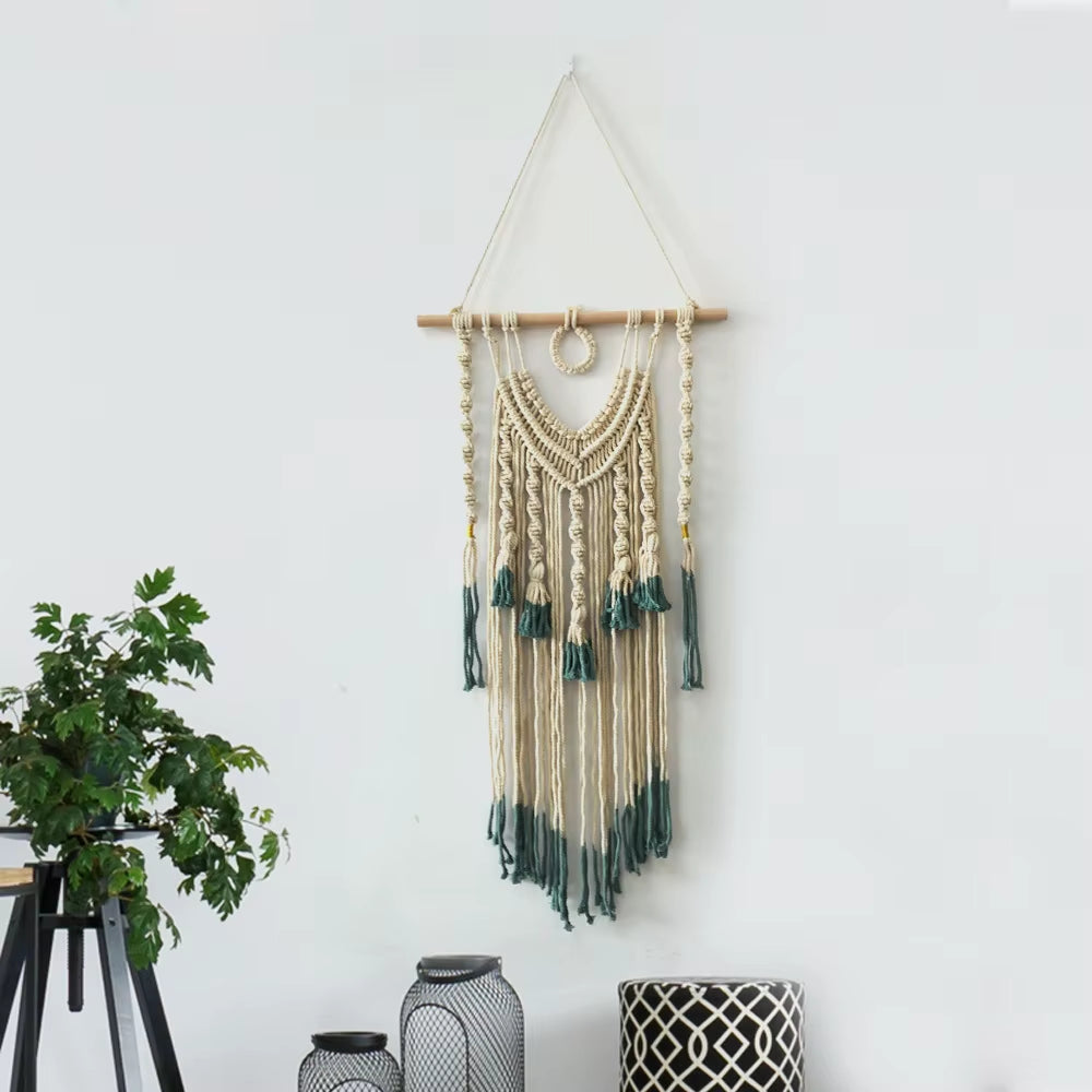 Bohemian Style Hand Woven Cotton Tapestry Luxury Bedroom Decorative Wall Hanging Art