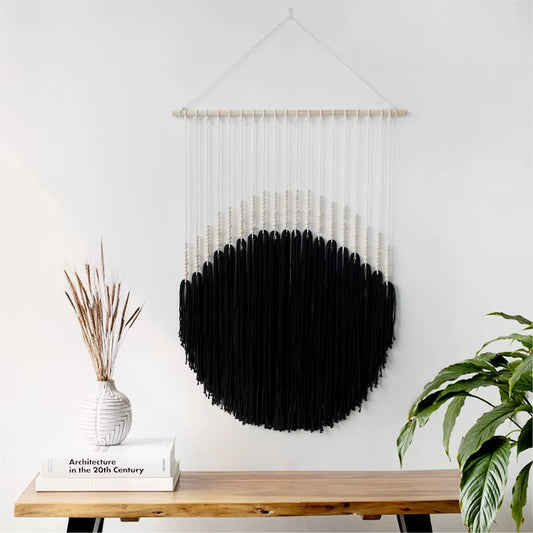 Bohemian Style Cotton Rope Wall Hanging Tapestry for Farmhouse & Living Room Decor for Bedroom Headboard Backdrop