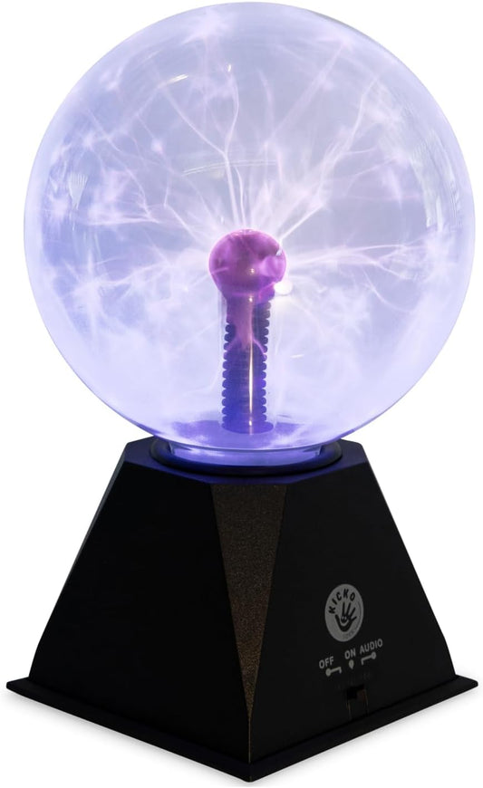 10-Inch Plasma Ball - Blue Plasma Globe Touch and Sound Sensitive - Nebula Thunder Lightning Lamp Plug-In for Science Decor - Crystal Ball for Bedroom, Parties, Kids, and Home Decoration