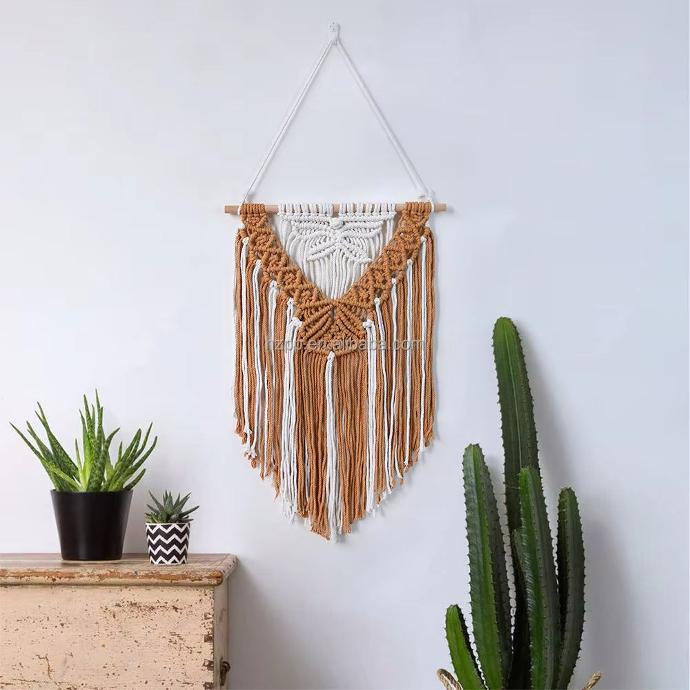 Handmade 2025 Cotton Rope Woven Tapestry Tassel Hot Selling Wall Hanging Art Decorative for Bedroom & Living Room Home Furniture