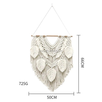 Hand-Woven Leaf Wall Hanging Simple Fashion for Home Office Apartment Outdoor or Hospital Decoration Background Tapestry