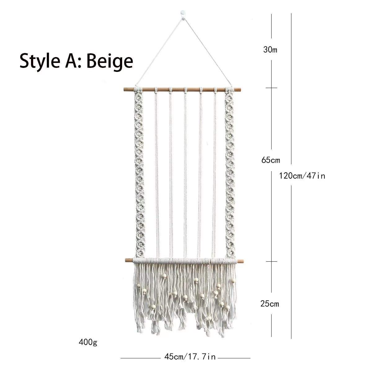Nordic Bohemian Style Wall Hanging Hand-Woven Cotton Photo Frame Simple Home Decoration with Fringed Lace Tapestry