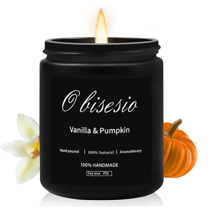 Scented Candle for Men Aromatherapy Candle for Home Scented Soy Candle Set Cinnamon Apple Vanilla Pumpkin Men Candle
