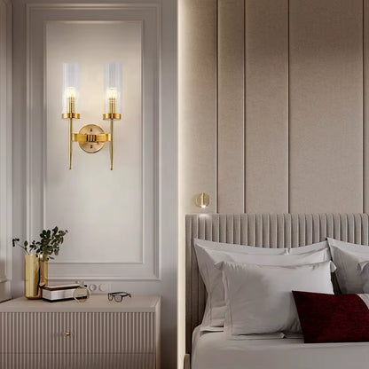 Iron Creative Bedside Lamp Simple Modern Light Luxury Crystal Room Master Bedroom Living Room Corridor Lamp Background Wall Lamp