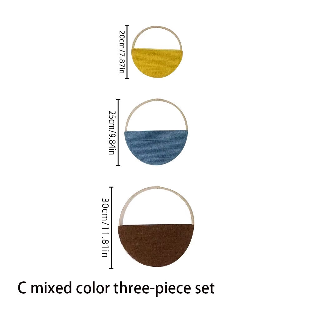 Bohemian Style Hand-Woven round Cotton Wall-Mounted Home Wall Art Decoration for Apartment Bedroom Unique Design