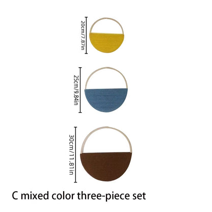 Bohemian Style Hand-Woven round Cotton Wall-Mounted Home Wall Art Decoration for Apartment Bedroom Unique Design