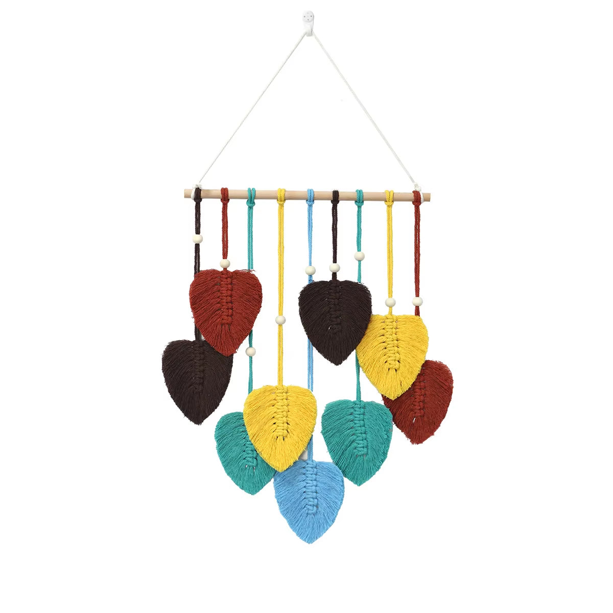 Nordic Handwoven Green Leaf Pendant for Living Room Decor