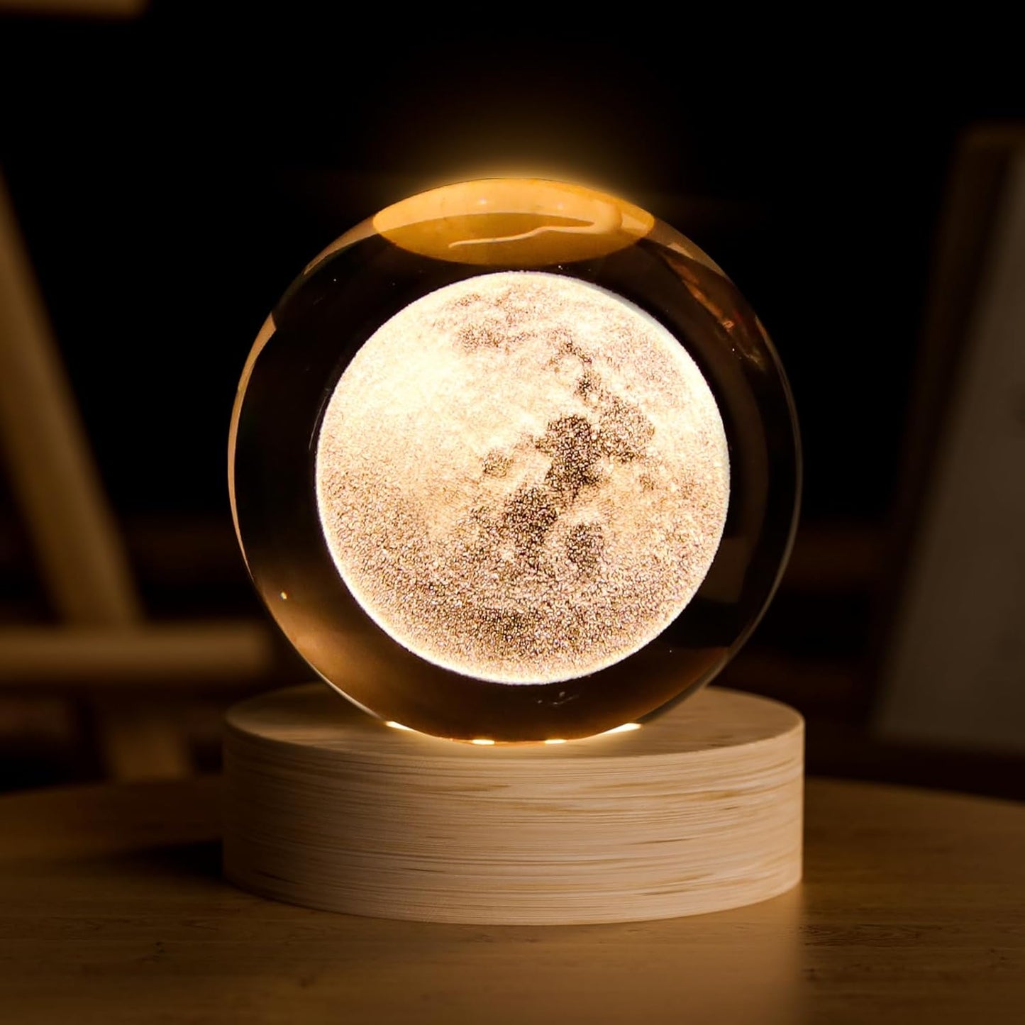 3D Solar System Crystal Ball, 2.4Inch Universe Gifts Decorative Quartz Glass Ball, Space Laser Engraved Model Astronomy Decor, Paperweight Physics Display Sculpture Home Decor Crafts for Friends