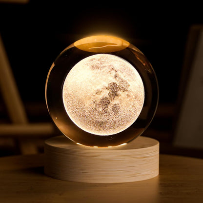 3D Solar System Crystal Ball, 2.4Inch Universe Gifts Decorative Quartz Glass Ball, Space Laser Engraved Model Astronomy Decor, Paperweight Physics Display Sculpture Home Decor Crafts for Friends