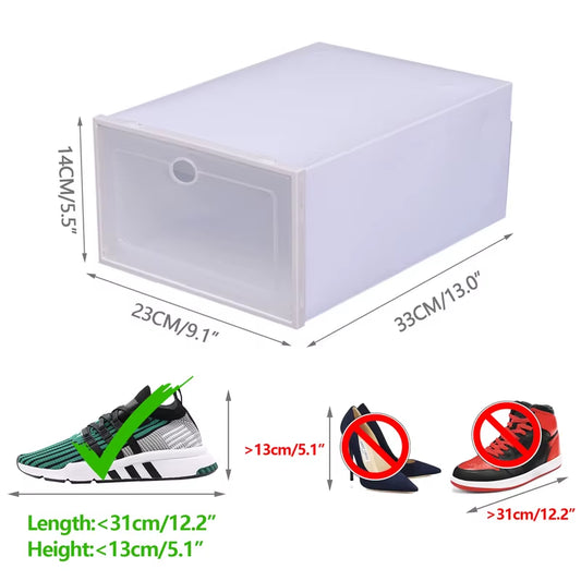 Simplicity 20Pcs Shoe Box Set Foldable Storage Plastic Kitchen Clear Home Organizer Rack Stack Bathroom Storage Box