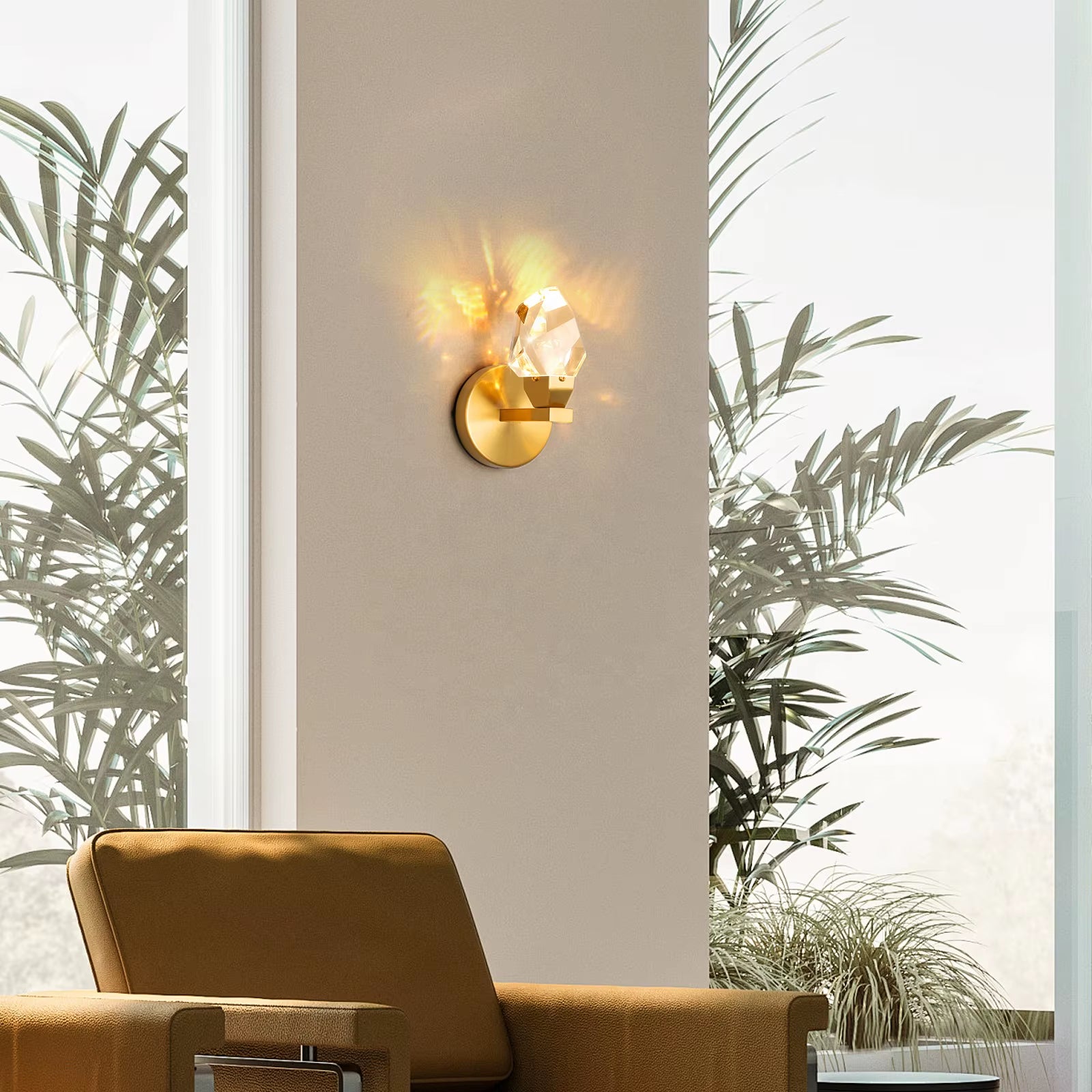 Modern Indoor Golden Crystal Decorate Sconce Bedroom Led Wall Light