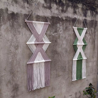 Bohemian Custom Tassel Wall Hanging Hand-Woven Cotton Rope Irregular Home Decorative Tapestries