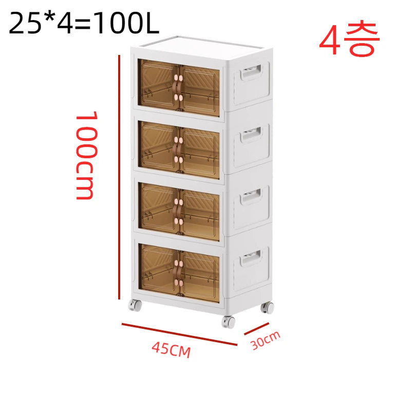 45 55 65 75Cm Foldable Multi-Layer Storage Box Locker Multifunctional Living Room Cabinets Furniture Storage Shelf Folding Box