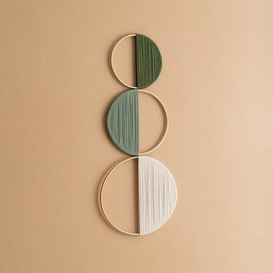 Bohemian Style Hand-Woven round Cotton Wall-Mounted Home Wall Art Decoration for Apartment Bedroom Unique Design