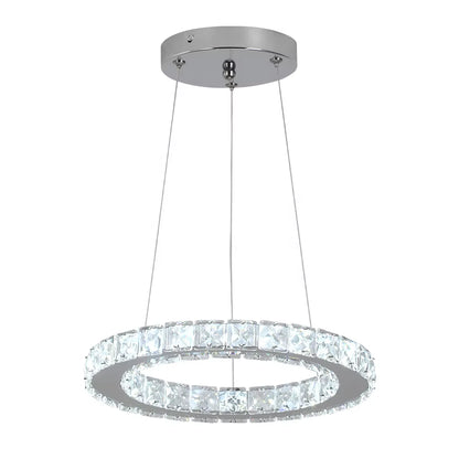 Modern round Stainless Steel 15W round Led Crystal Chandelier Lights for Living Room