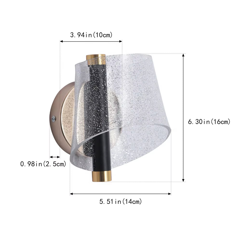 Simple Creative Design Golden Wall Night Light for Bedroom Wall Mounted Reading Lamps