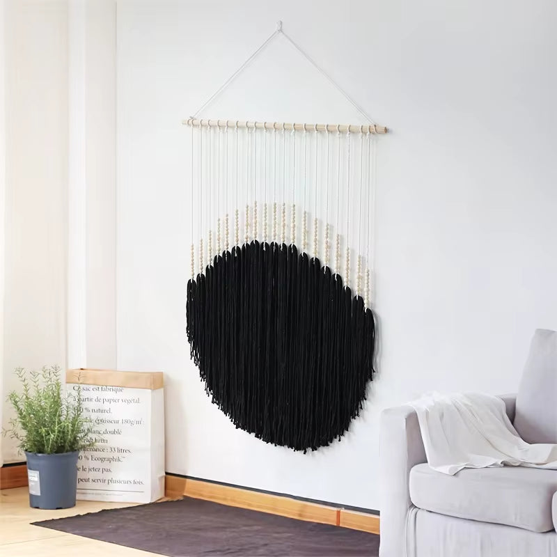 Bohemian Style Cotton Rope Wall Hanging Tapestry for Farmhouse & Living Room Decor for Bedroom Headboard Backdrop