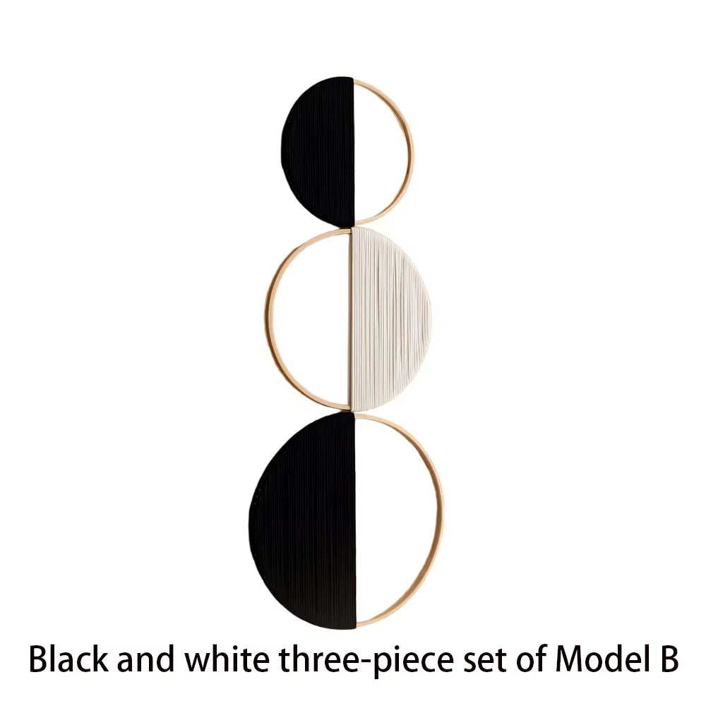 Bohemian Style Hand-Woven round Cotton Wall-Mounted Home Wall Art Decoration for Apartment Bedroom Unique Design