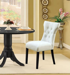 Modern European Style Luxury Dining Room Chairs Cushioned Wooden Dining Set for Living Room Household Furniture with Rubber Wood