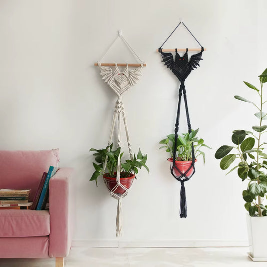 Customized Bohemian-Style Hand-Woven Bats Wall-Mounted Plants Creative Home Decoration for Bedroom and Apartment