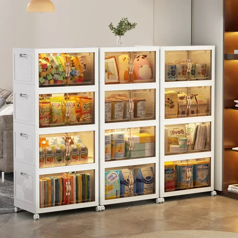 45 55 65 75Cm Foldable Multi-Layer Storage Box Locker Multifunctional Living Room Cabinets Furniture Storage Shelf Folding Box