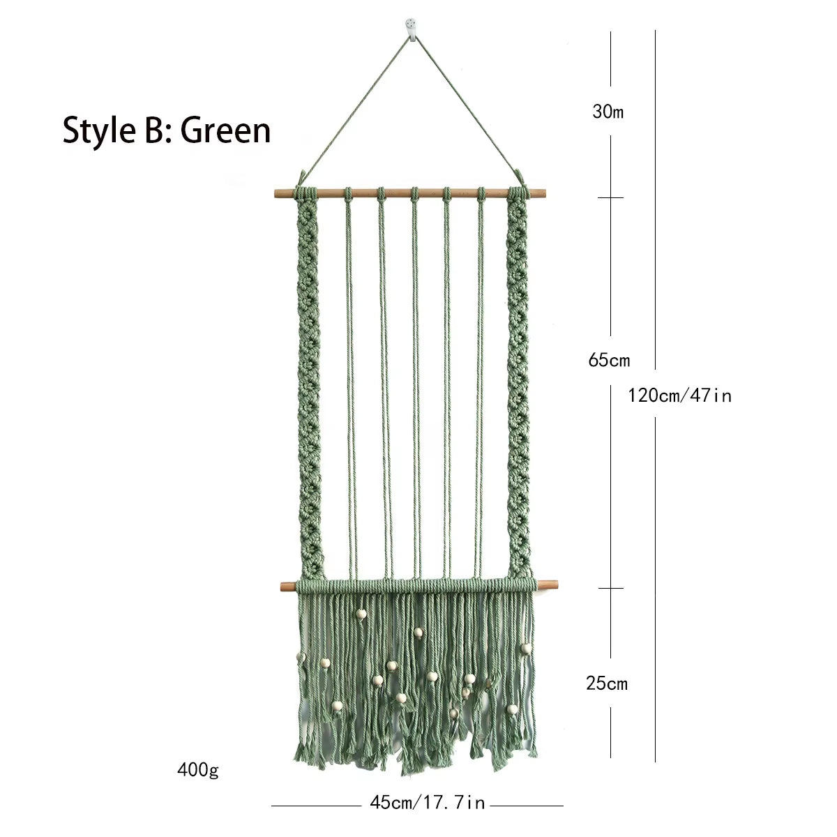 Nordic Bohemian Style Wall Hanging Hand-Woven Cotton Photo Frame Simple Home Decoration with Fringed Lace Tapestry